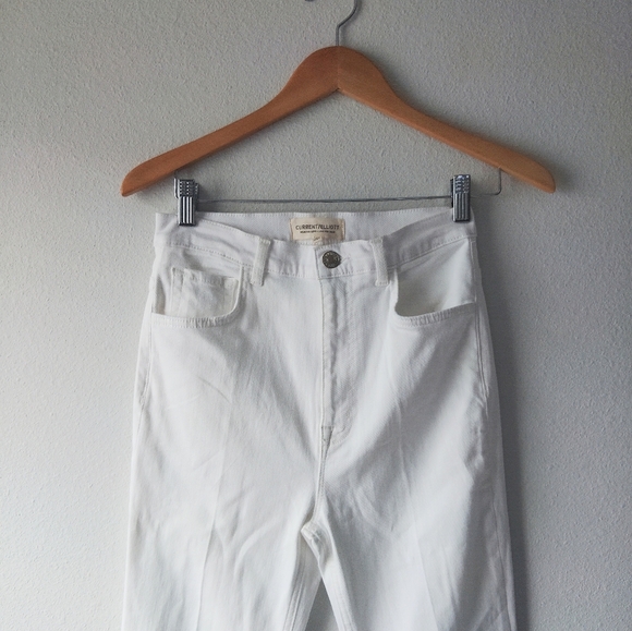Current/Elliott Women's Flare White Jeans - Picture 5 of 7